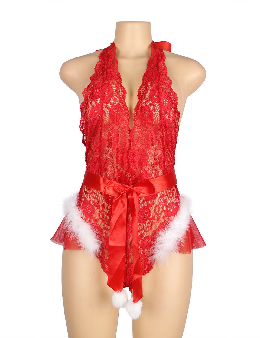 SCARLET LACE TEMPTATION | CHRISTMAS LINGERIE