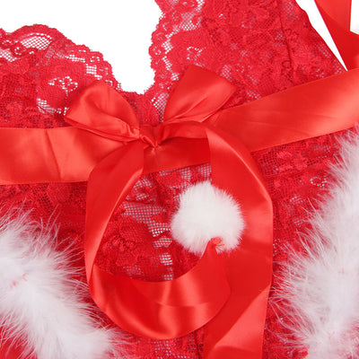 SCARLET LACE TEMPTATION | CHRISTMAS LINGERIE