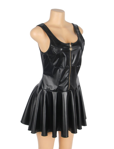 Aurelia™ | Faux Zip-up Leather Lingerie